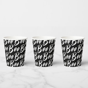 Gobelets En Papier Motif de texte de livre blanc d'Halloween