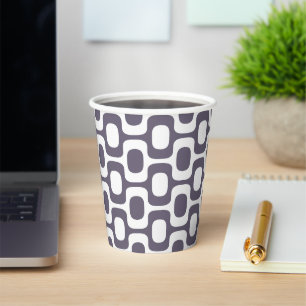 Gobelets En Papier Motif de trottoir d'Ipanema, Motif de plage, Brési