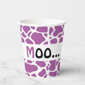Gobelets En Papier Motif de vache violette sexe baby shower
