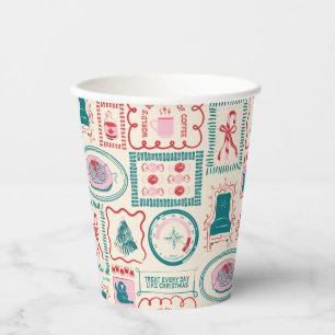 Gobelets En Papier Motif d'icône Elf Holiday