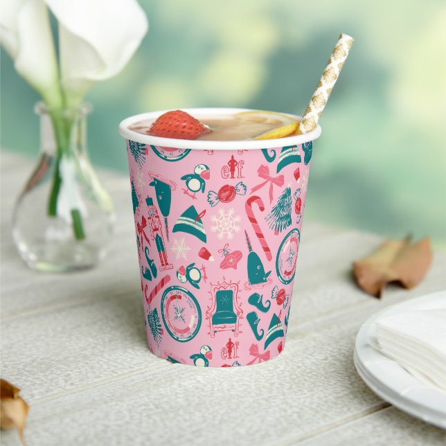 Gobelets En Papier Motif d'icône encadrée Elf Holiday (Insitu)