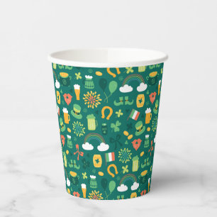 Gobelets En Papier Motif d'icône irlandais mignon