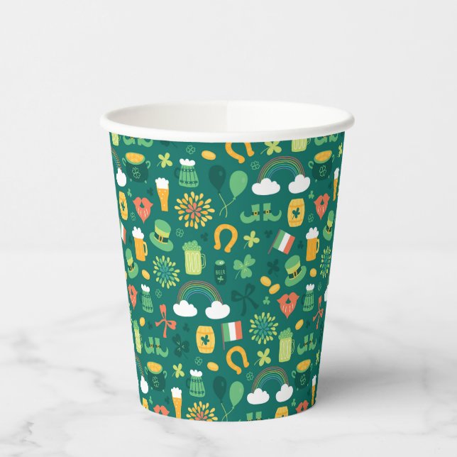 Gobelets En Papier Motif d'icône irlandais mignon (Gauche)