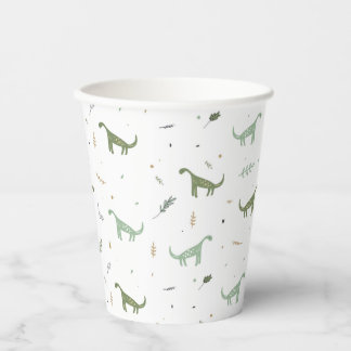 Gobelets En Papier Motif Dinosaure Vert
