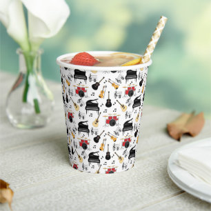 Gobelets En Papier Motif d'instrument de musique
