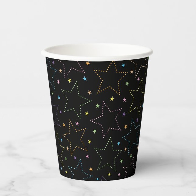 Gobelets En Papier Motif du ciel de nuit étoilé (Recto)