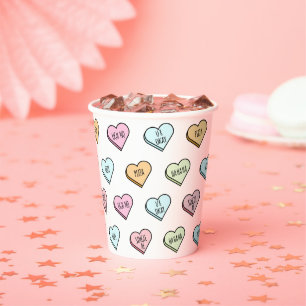 Gobelets En Papier Motif du Coeur de bonbons de Valentine Sarcastique