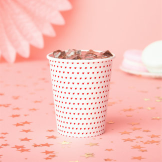 Gobelets En Papier Motif du coeur et de la flèche