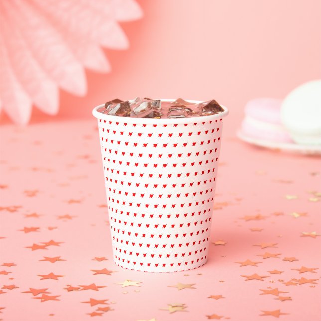 Gobelets En Papier Motif du coeur et de la flèche (Insitu)