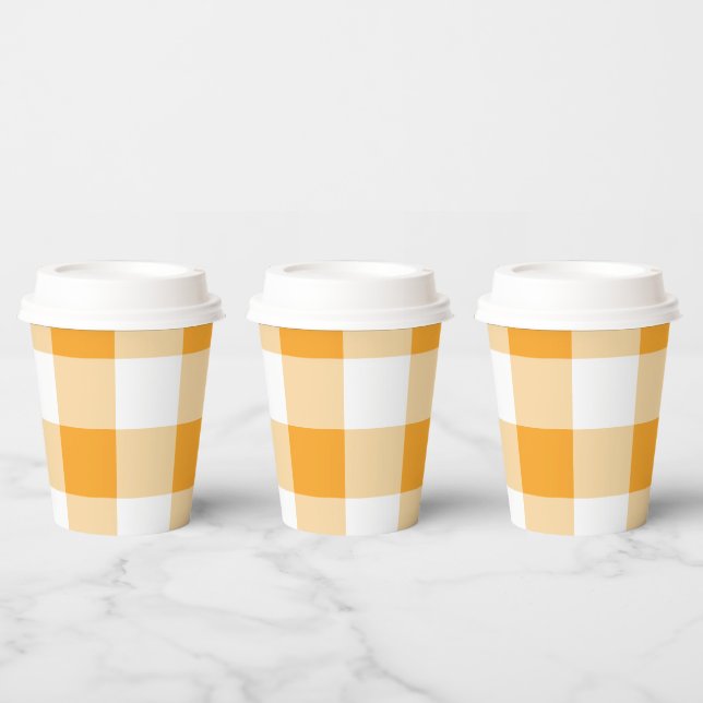 Gobelets En Papier Motif En vichy jaune (Multi)