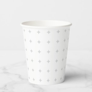 Gobelets En Papier Motif Étoiles Grises Argentées Élégantes