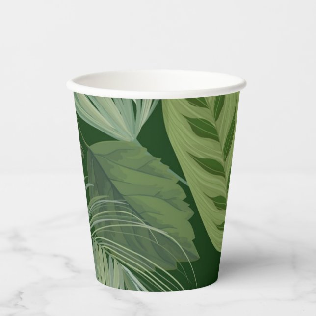 Gobelets En Papier motif feuille (Recto)