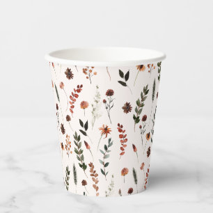 Gobelets En Papier Motif Fleur sauvage de Earthy Fall