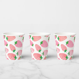 Gobelets En Papier Motif fraise