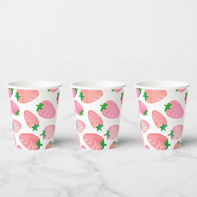 Gobelets En Papier Motif fraise (Multi)