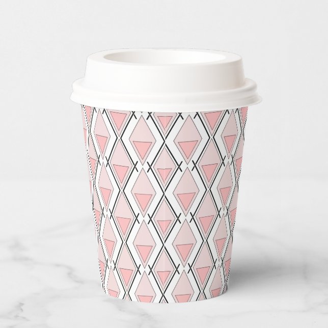 Gobelets En Papier Motif géométrique beige rose (Droite)