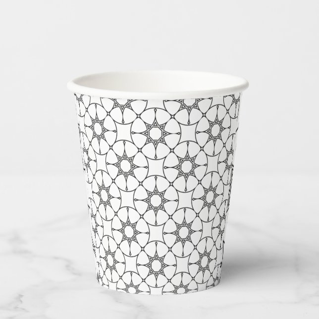 Gobelets En Papier Motif géométrique islamique arabe Design mignon (Recto)