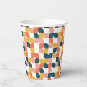 Gobelets En Papier Motif géométrique rétro Bauhaus