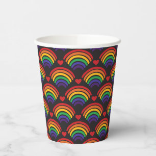 Gobelets En Papier Motif Heart & Rainbows