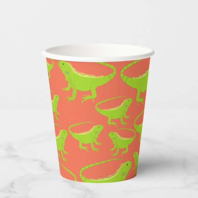 Gobelets En Papier Motif Iguana Lizard (Recto)