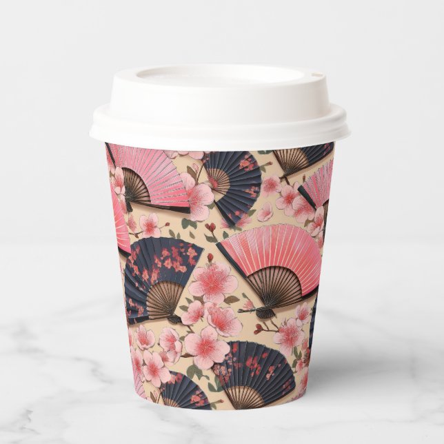 Gobelets En Papier Motif japonais Kimono (Recto)
