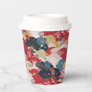 Gobelets En Papier Motif japonais Kimono