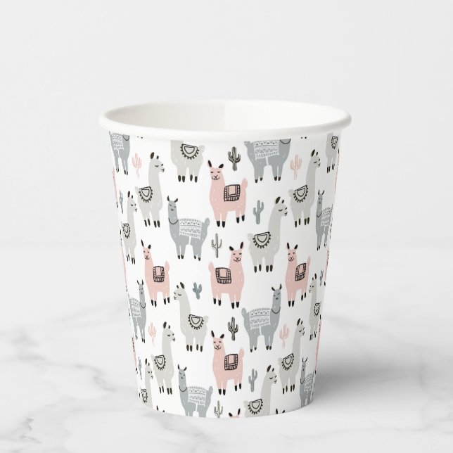 Gobelets En Papier Motif Llamas souriant (Gauche)