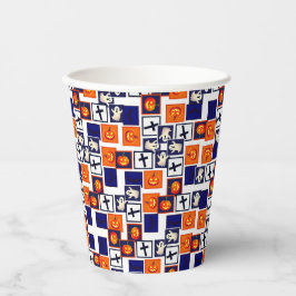 Gobelets En Papier motif ludique sur le thème de l'Halloween