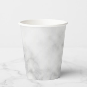 Gobelets En Papier Motif Marbre blanc élégant