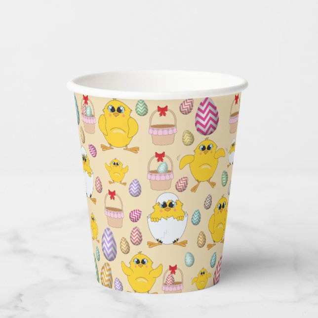 Gobelets En Papier Motif mignon de Pâques (Recto)