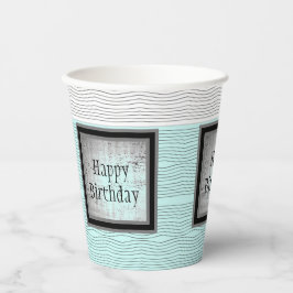 Gobelets En Papier Motif moderne noir blanc et gris