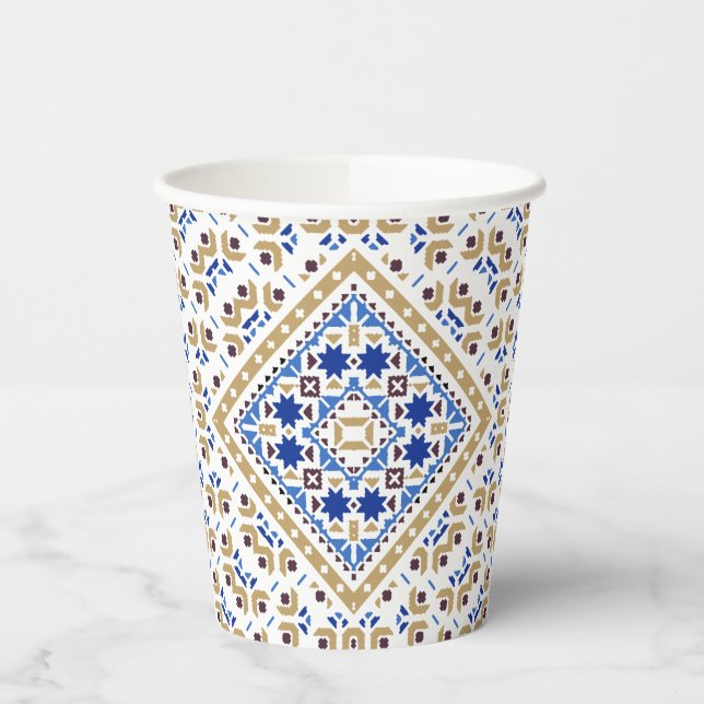 Gobelets En Papier Motif palestinien Broderie Design imprimé (Gauche)