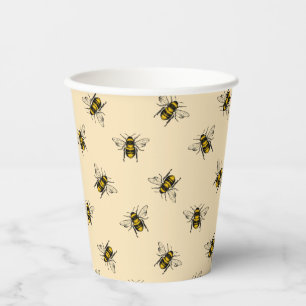 Gobelets En Papier Motif Queen Bee