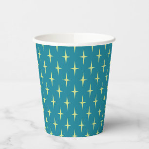 Gobelets En Papier Motif rétro étoile de l'âge atomique