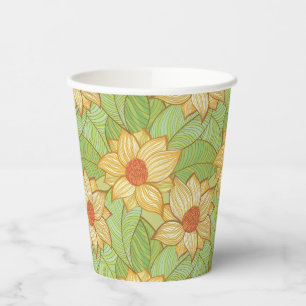 Gobelets En Papier Motif Retro Magnolia