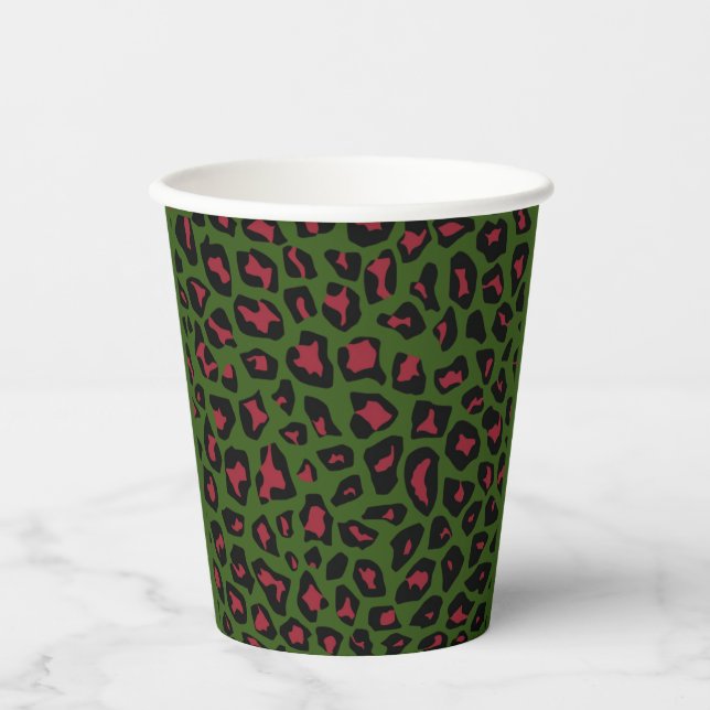 Gobelets En Papier Motif sans voile Leopard (Recto)
