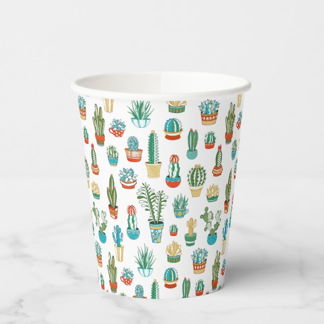 Gobelets En Papier Motif Succulent (Gauche)