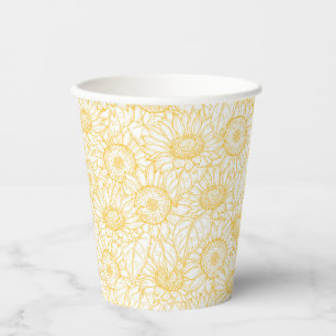 Gobelets En Papier Motif Sunny Sunflower