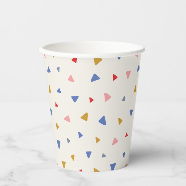 Gobelets En Papier Motif triangle à main (Recto)