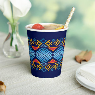 Gobelets En Papier Motif tribal ethnique du sud-ouest.