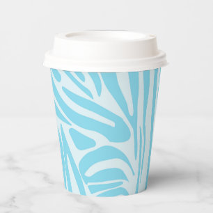 Gobelets En Papier Motif Zèbre Bleu