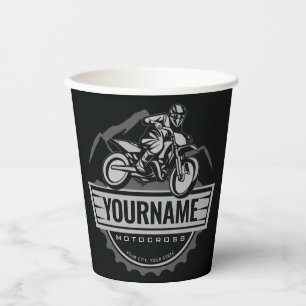 Gobelets En Papier Motocross personnalisée Rider Dirt Bike Hill Racin