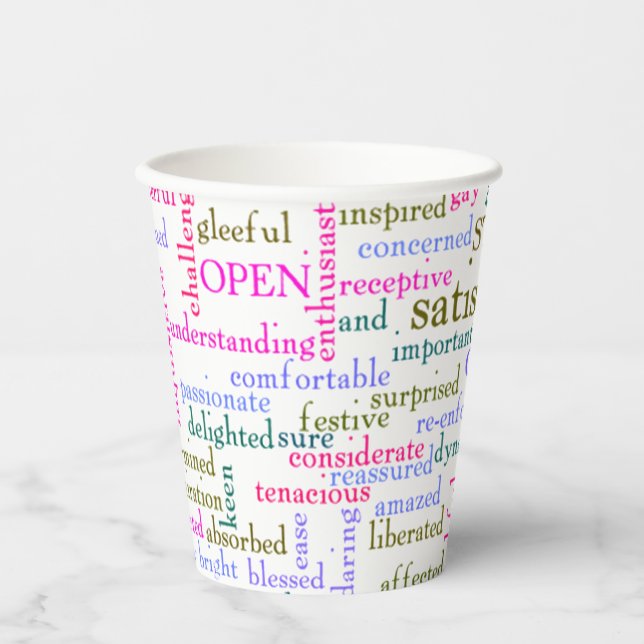 Gobelets En Papier Mots stimulants (Recto)