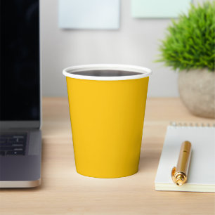 Gobelets En Papier Moutarde citron jaune foncé de couleur solide