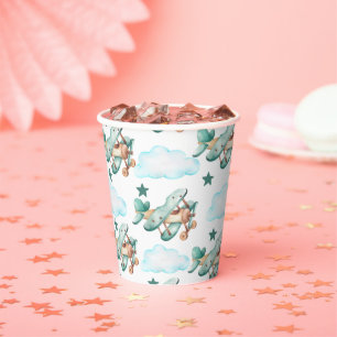 Gobelets En Papier Naples d'anniversaire de l'avion vintage