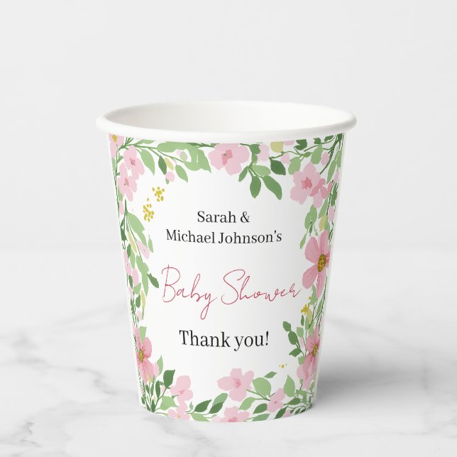Gobelets En Papier Natural Garden Baby Shower (Recto)