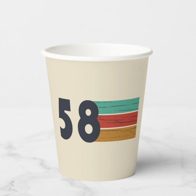 Gobelets En Papier né en 1958 anniversaire vintage (Recto)