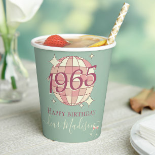 Gobelets En Papier Né en 1965 60e anniversaire décoration rétro