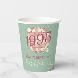 Gobelets En Papier Né en 1995 Décor de fête rétro de 30e anniversaire