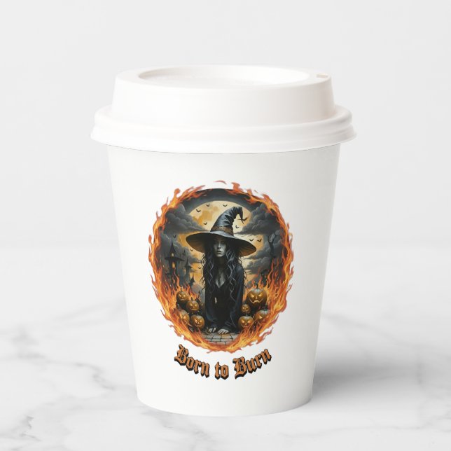 Gobelets En Papier Né pour Burn Witch & Jack Tasses Éffrayantes en pa (Recto)
